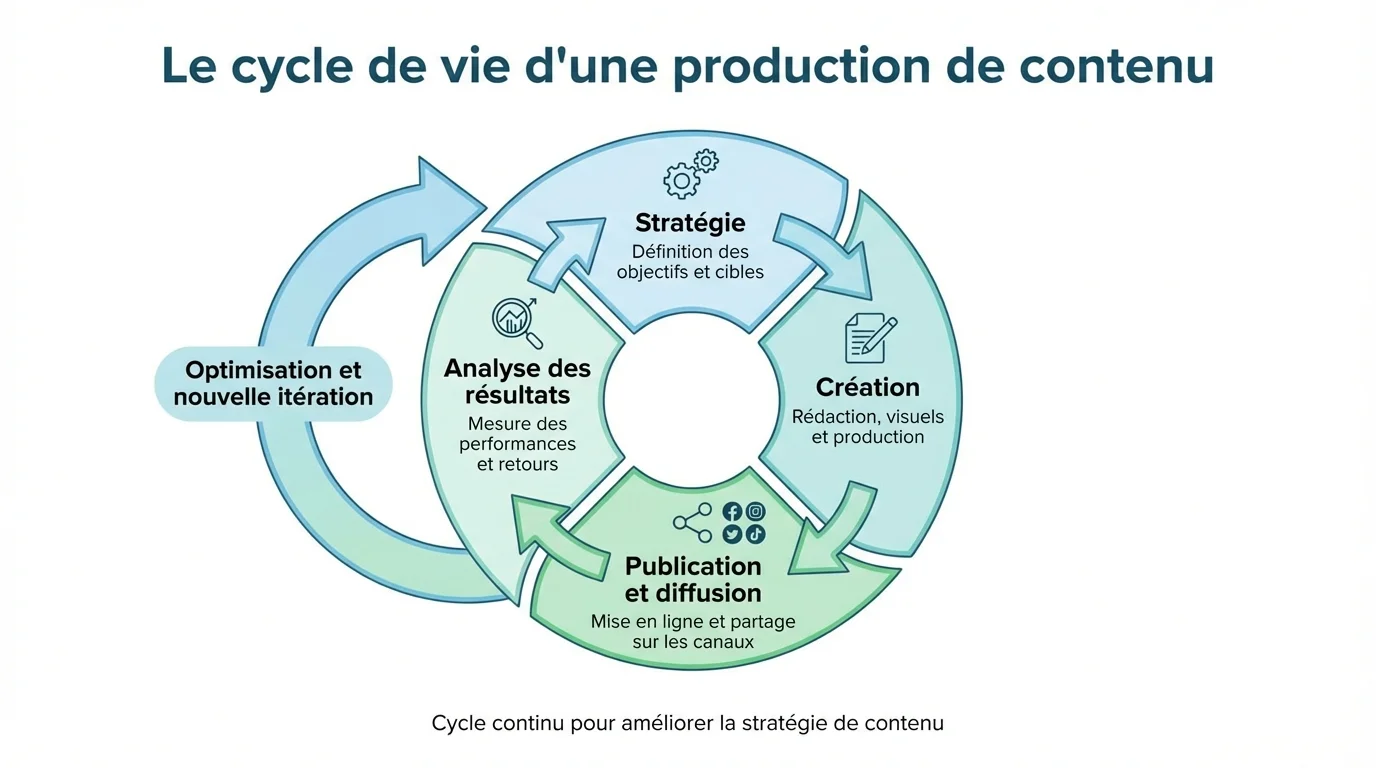 Le cycle de vie d'une production de contenu