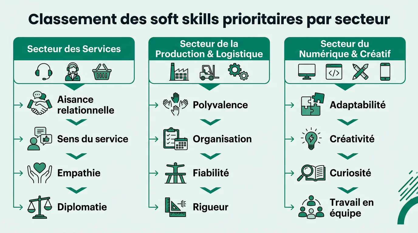 Classement des soft skills prioritaires par secteur