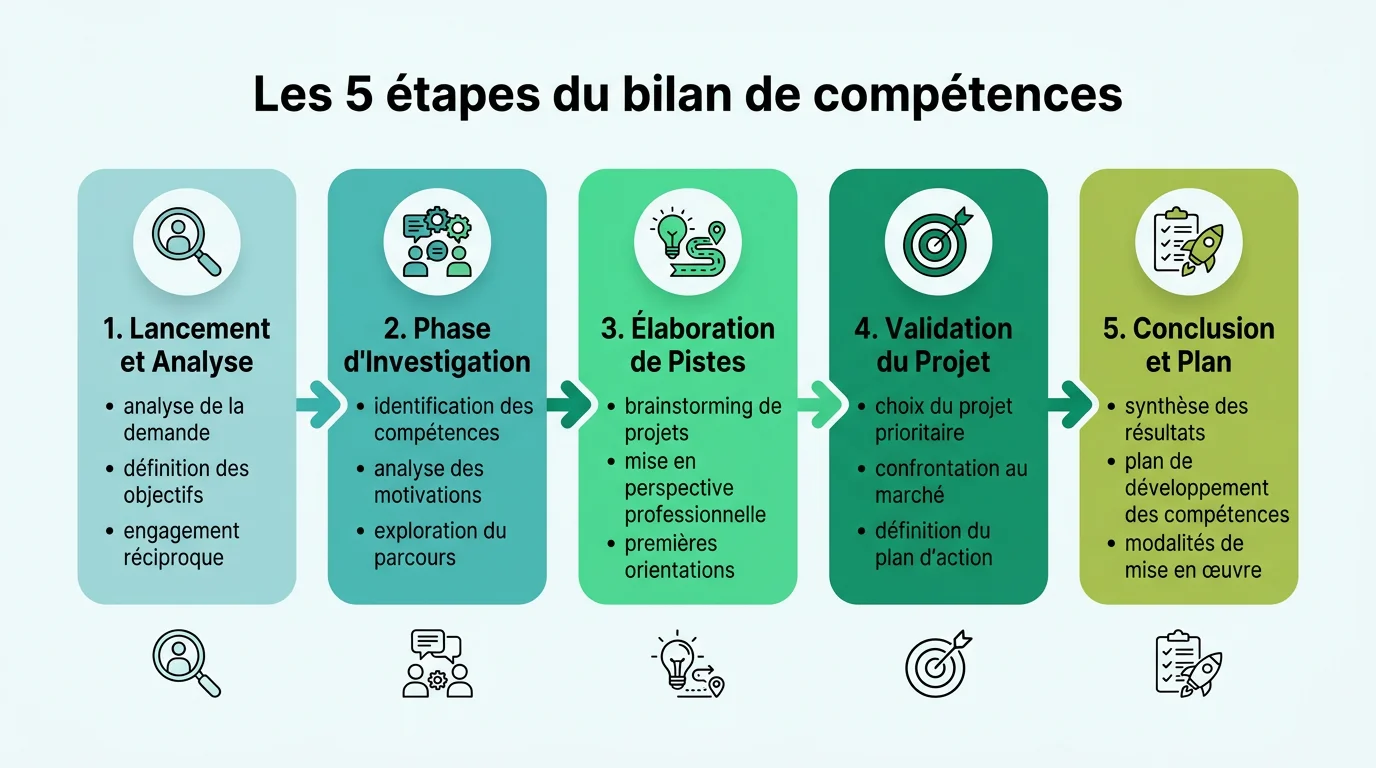 Les 5 étapes du bilan de compétences