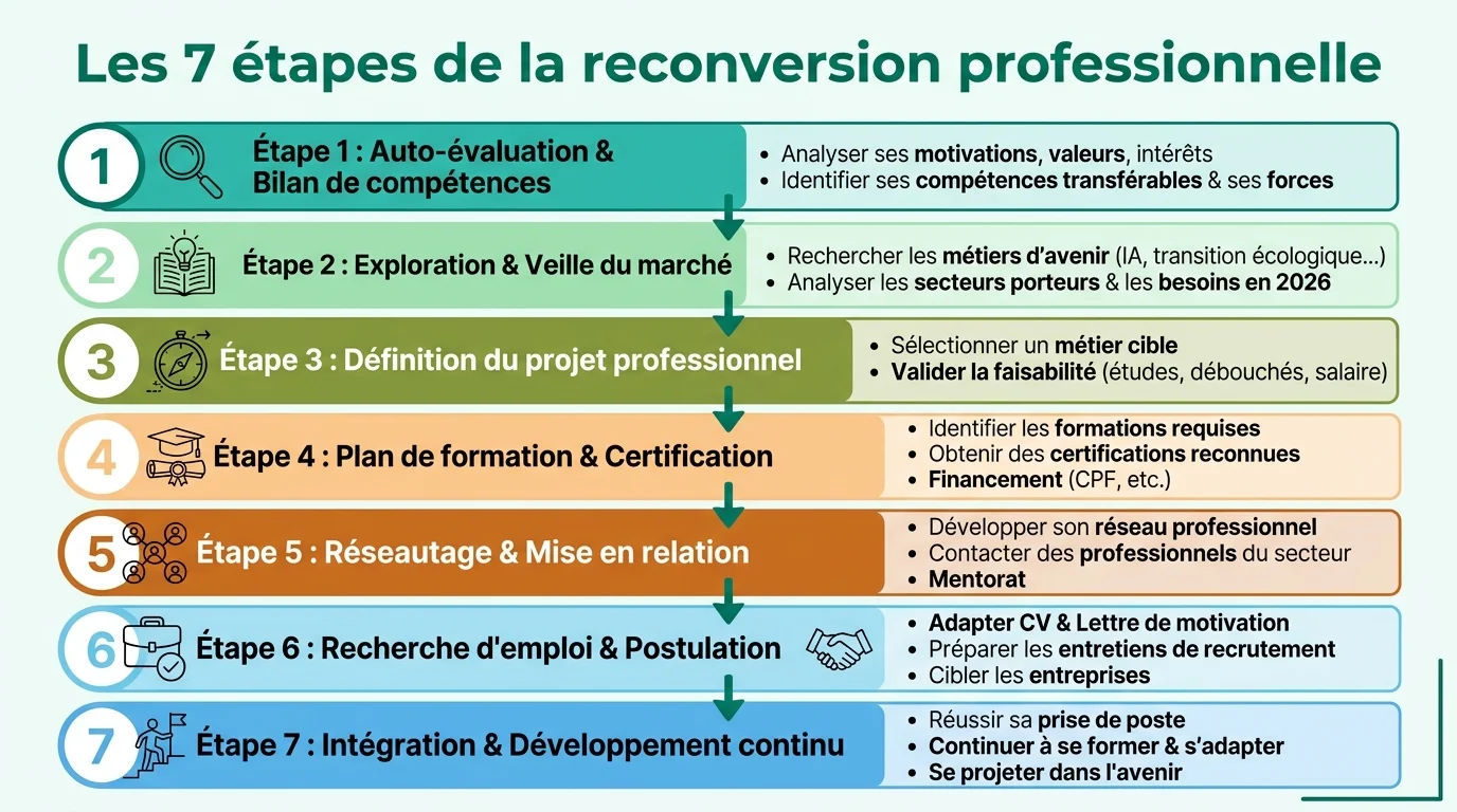 Les 7 étapes de la reconversion professionnelle