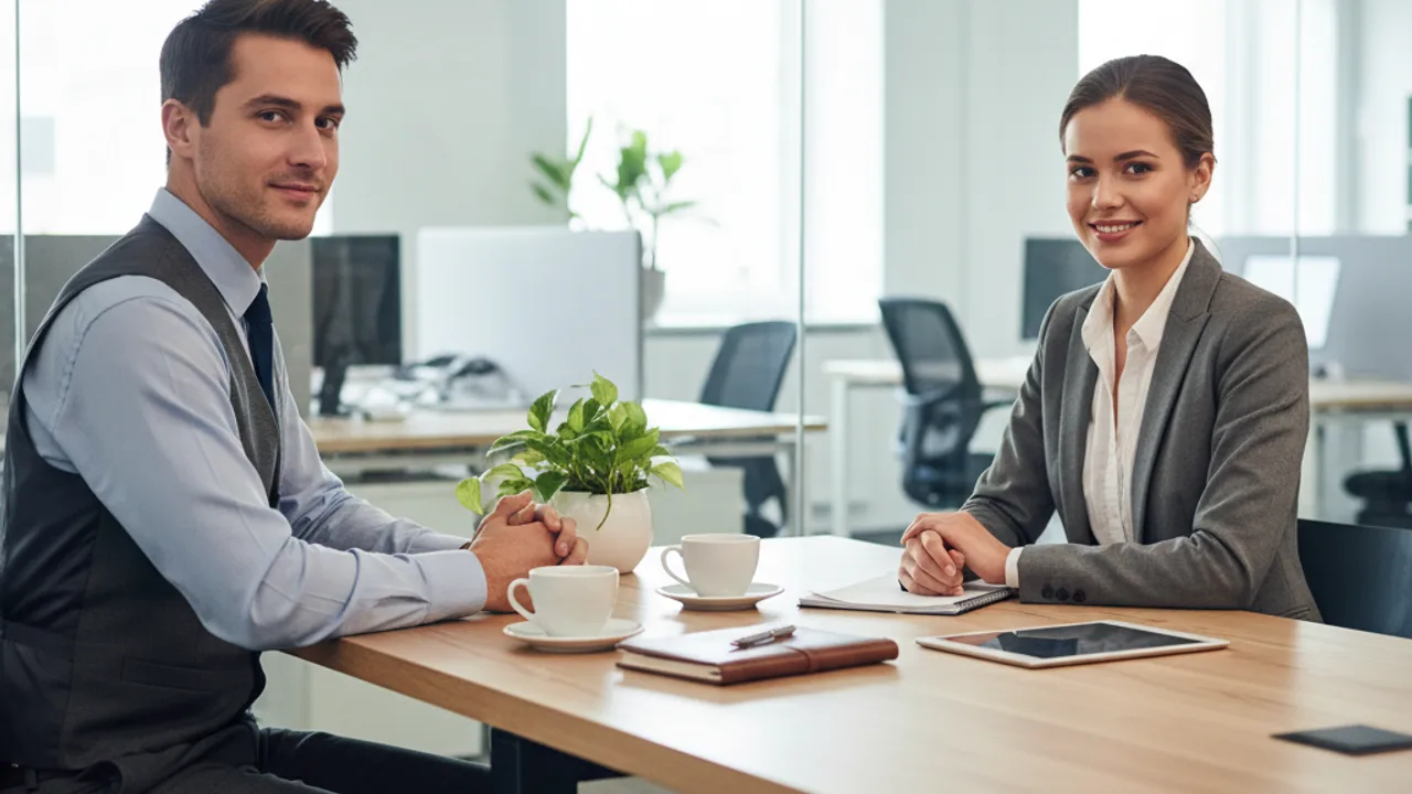 Entretien d'embauche moderne en bureau