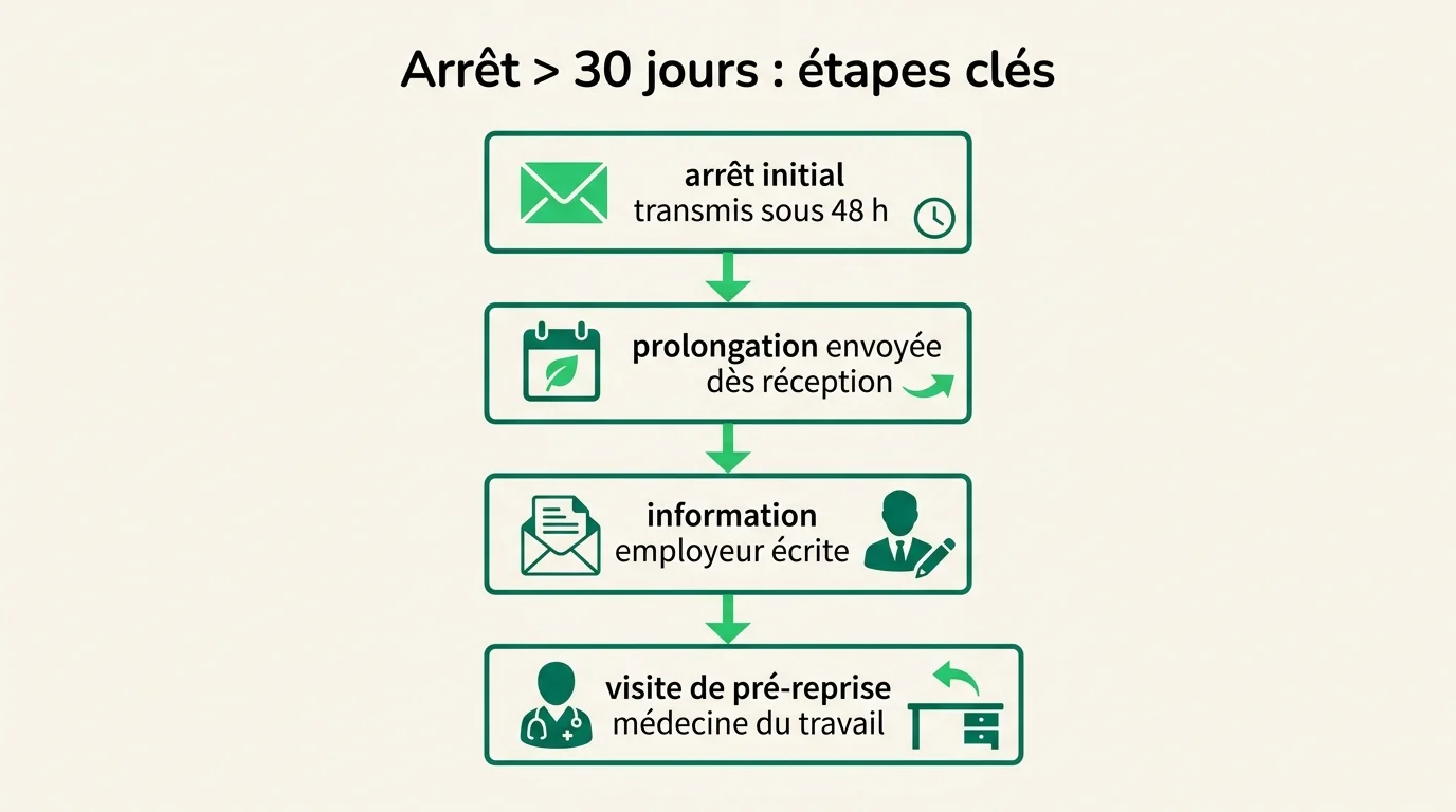 Étapes d'un arrêt de travail prolongé