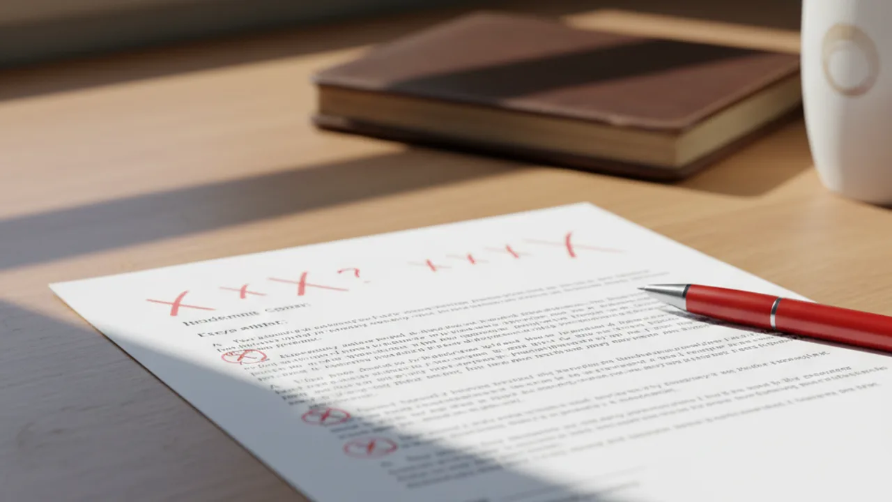Lettre stage annotée au stylo rouge avec erreurs courantes