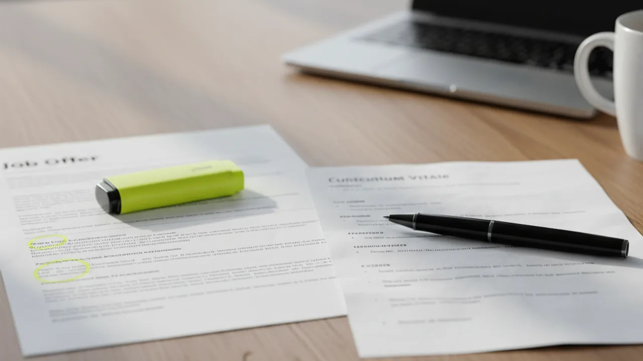 Surligner les mots-clés de l'offre d'emploi sur un CV