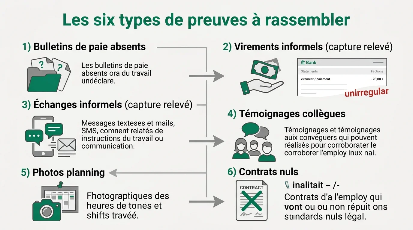 Les six types de preuves à rassembler