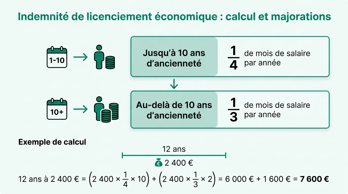 Barème légal de l'indemnité de licenciement : 1/4 puis 1/3 de mois par année
