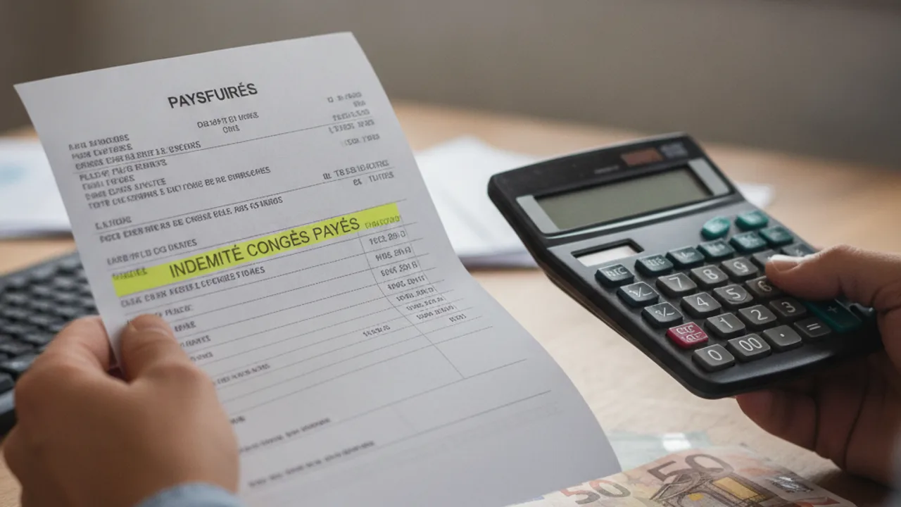 Un salarie verifie l'indemnite de conges payes sur son bulletin de paie
