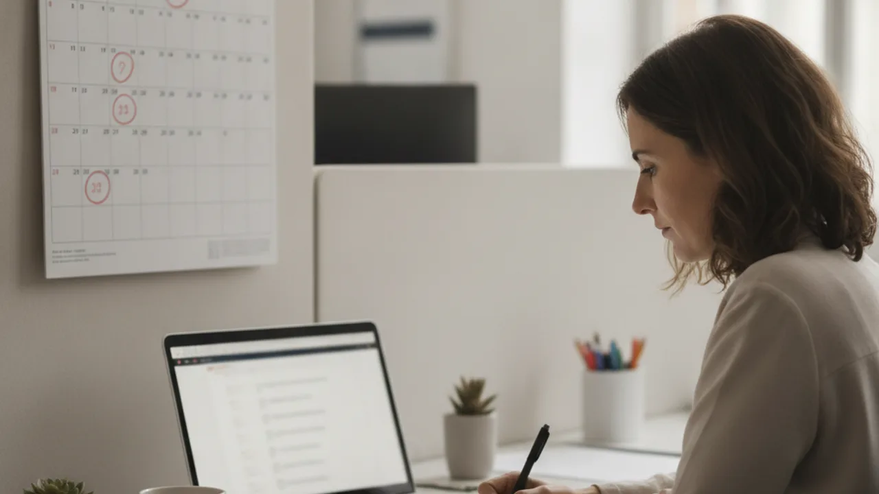 Une salariee calcule ses jours de conges payes acquis sur son calendrier